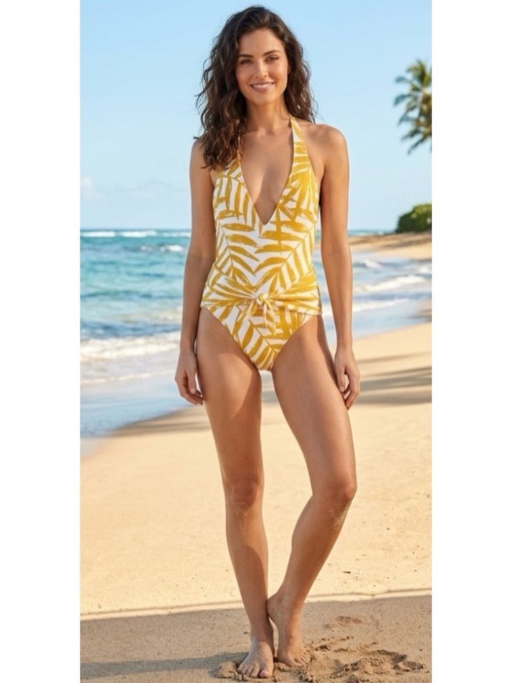 Carmen Marc Valvo Imperial Palm One-Piece Swimsuit